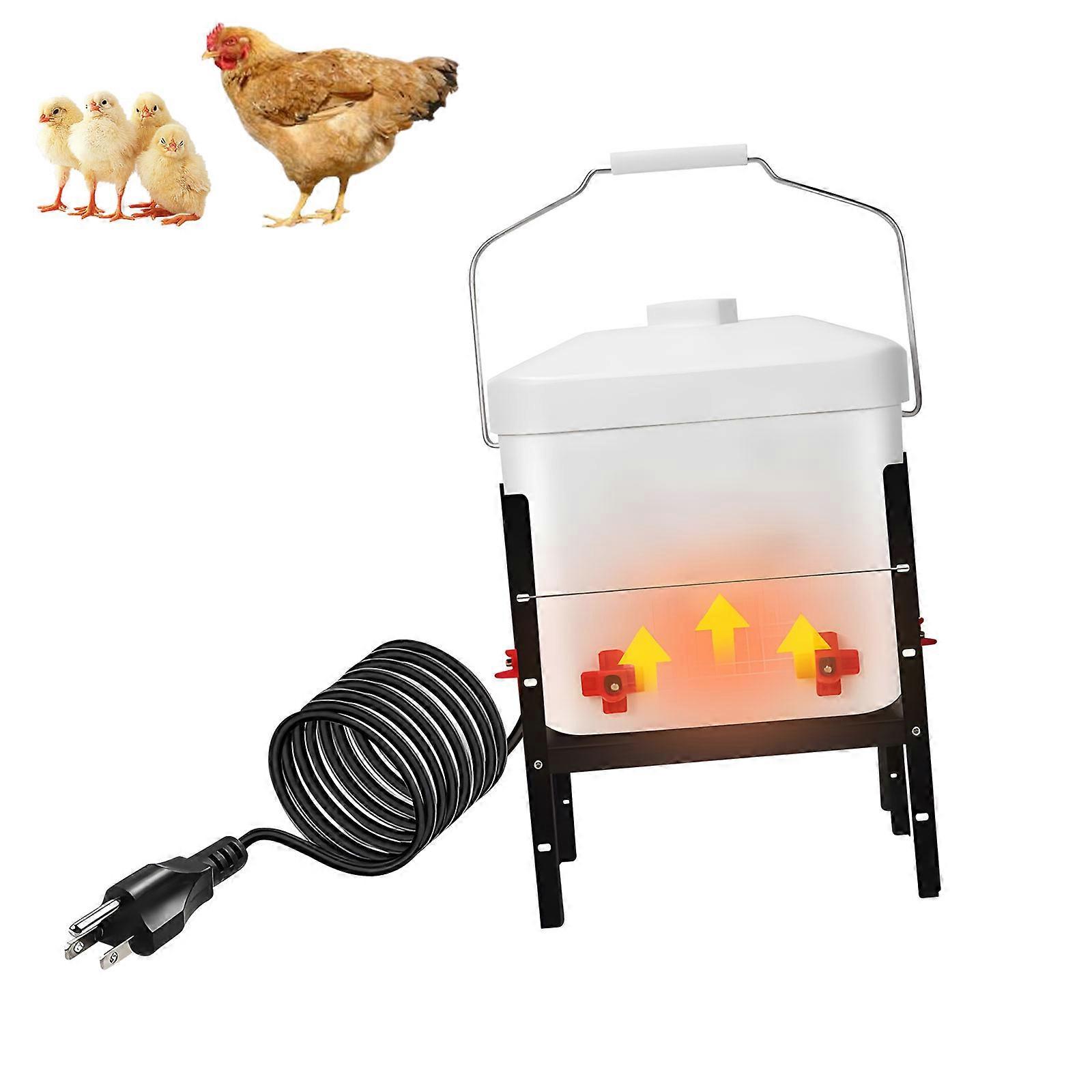 Cold Resistant Poultry Heated Drinker Auto Temperature Control Adjustable Height Heating Water Bottle for Chicken Coops Multicolor