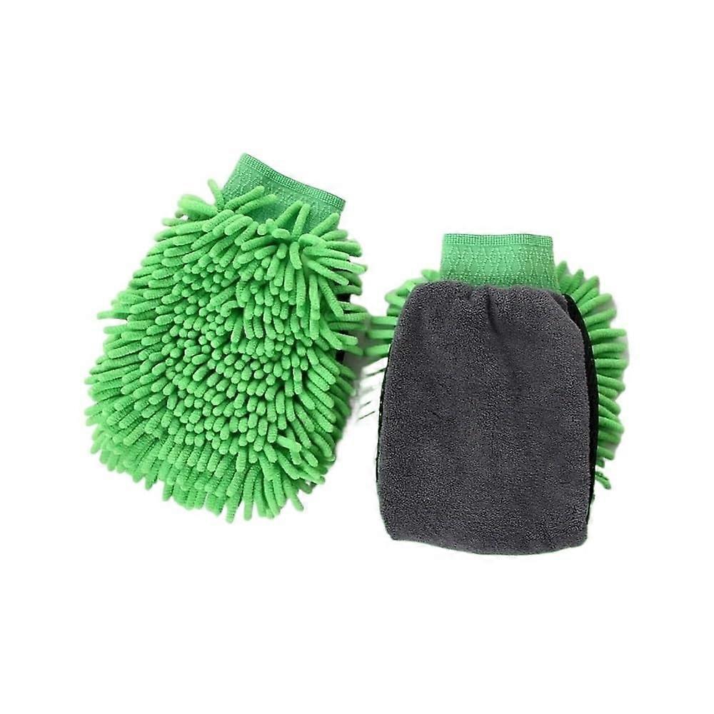 Microfiber Car Wash Gloves with Chenille Waterproof Mitt and Soft Mesh Back for Detailing and Waxing