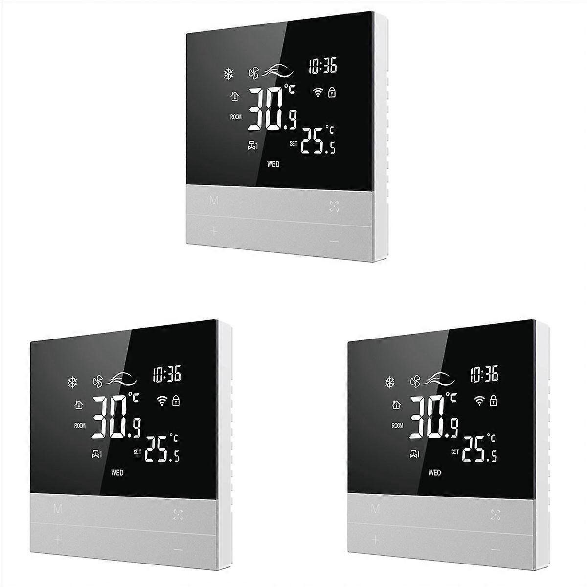 3X Tuya WiFi Smart Thermostat Switch Heating Cool 3 Speed Fan Coil Unit Voice Temperature Controller