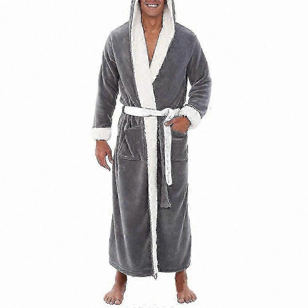 Soft Hooded Robe for Men - Long Nightgown with Comfortable Fit