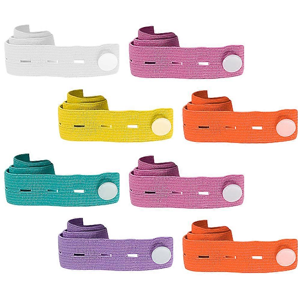 Clothing Storage Straps 8Pcs Adjustable Elastic Ropes For Laundry Room Organizing Assorted Color 2X80CM