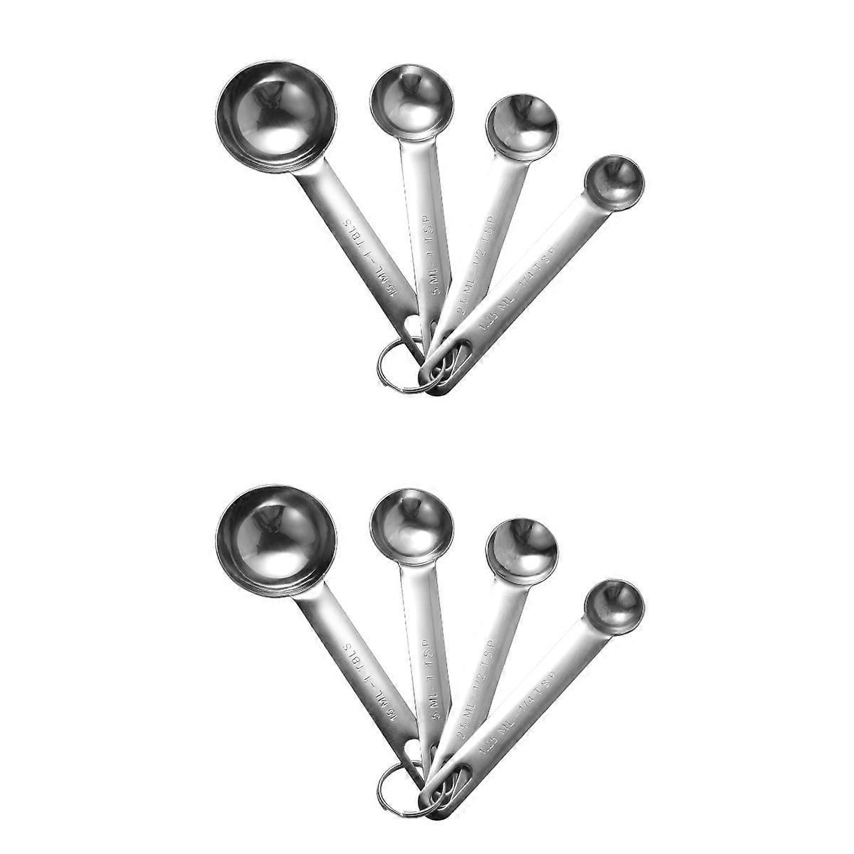 8 Pcs/Set Spice Measuring Spoons Cup Stainless Cups