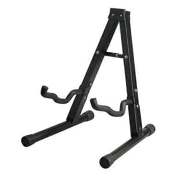 Black Iron Guitar Stand - Unique Foldable Design, Stable A-Frame Stand for Bass Display - Perfect