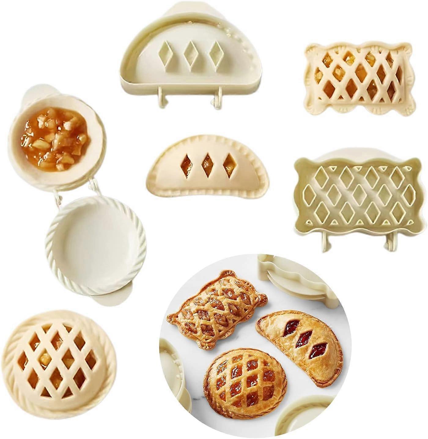 3 Pieces Hand Pie Mold Set with Apple, Acorn, Pumpkin Shapes for Holiday Party Baking