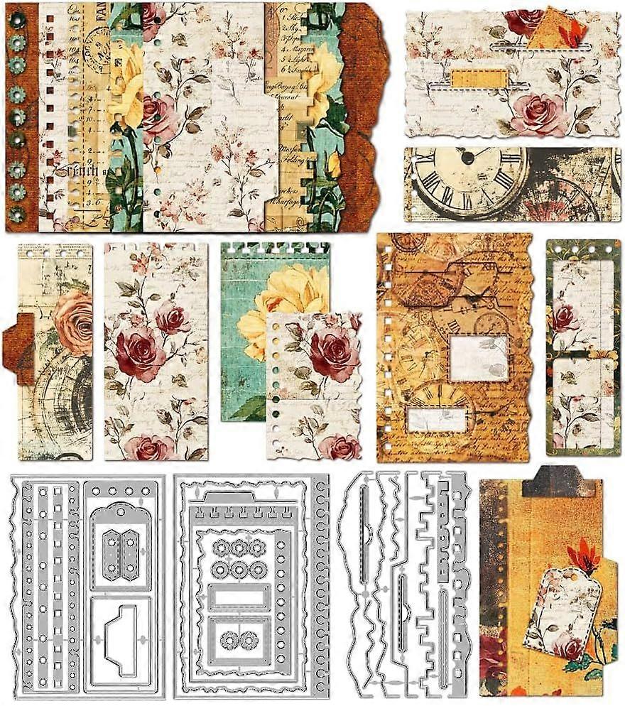 Deckle Edge Frame Metal Cutting Dies Torn Edge Interface Geometric Embossing Cutting Stencil Wavy Shape Flower Carbon Steel Die Cutting for Card Makin