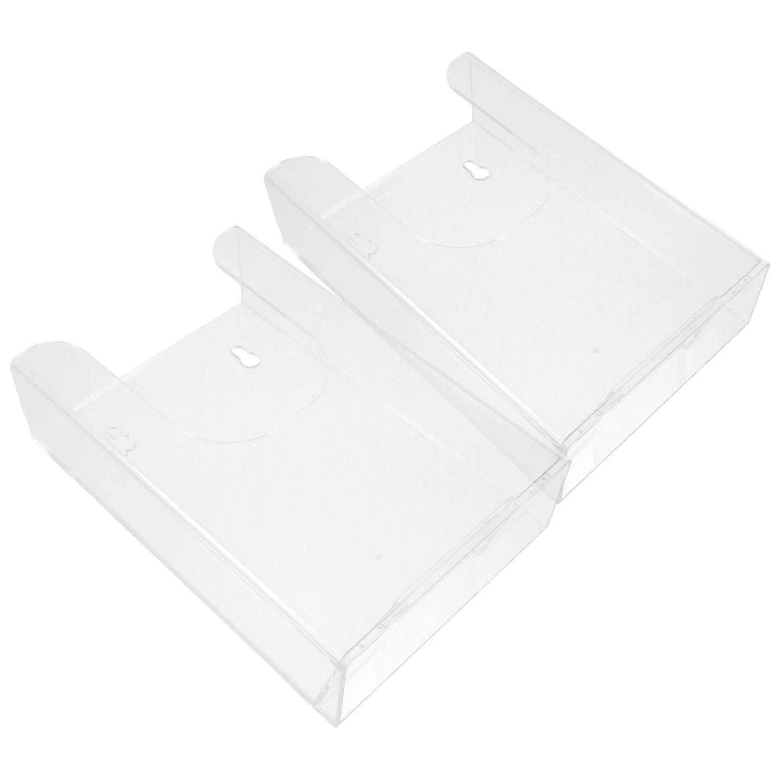 Wall Mount Acrylic Brochure Holder for Storage Use Transparent Multifunctional 2 Pcs