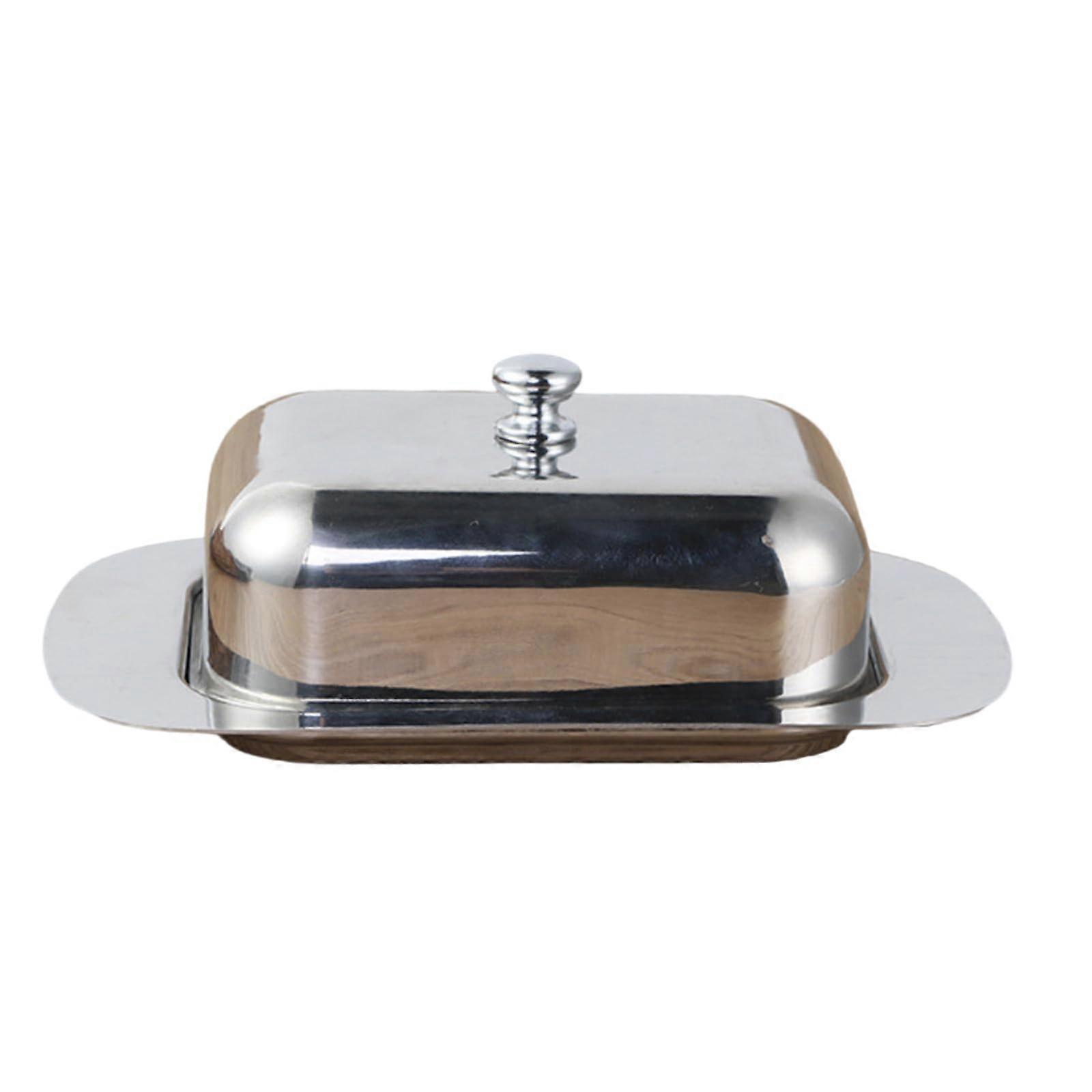 Stainless Steel Airtight Butter Dish with Lid for Cheese and Snacks, OdorResistant Storage