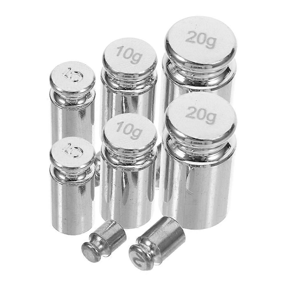Precision Calibration Weights Set For Digital Scale Laboratory Use Compact Silver 10Pcs