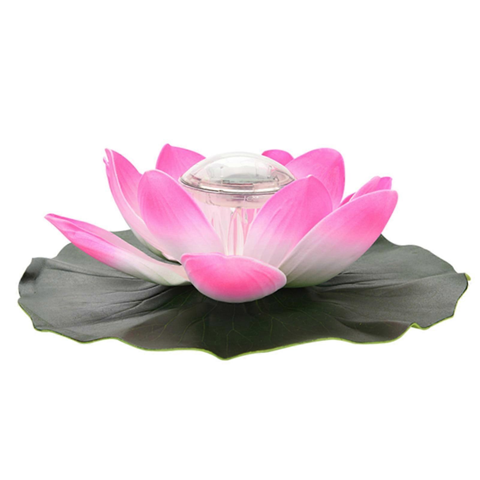 DEWIN Floating Lotuses Light,Waterproof Solar Power LED Color Changing Lotuses Flower Floating Lamp Garden Pool Pond Light(Colorful Pink)