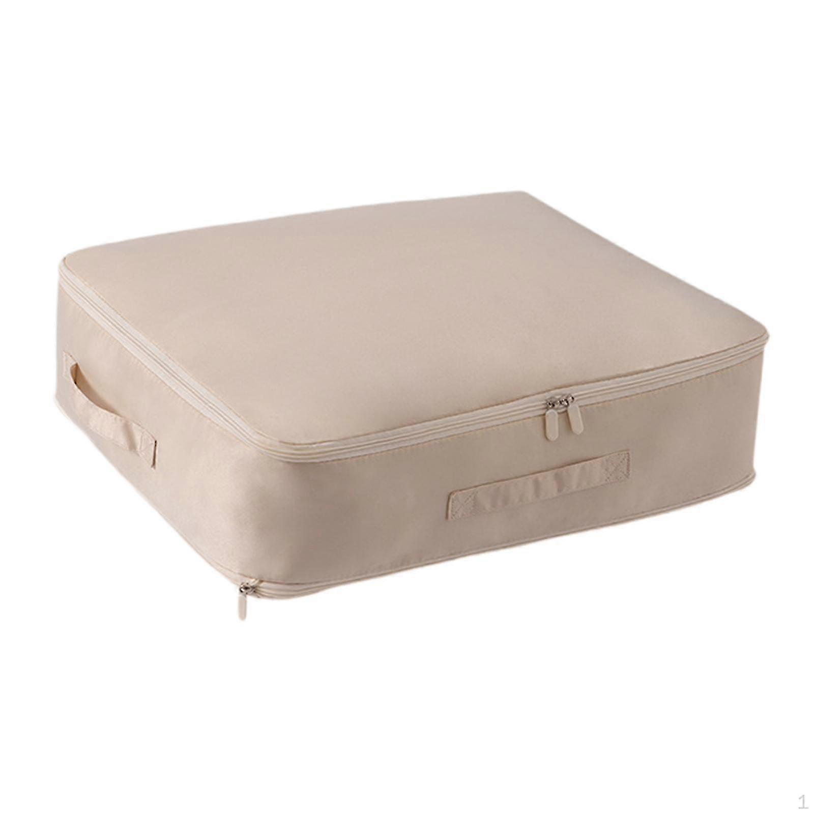 Space Saving Self Compression Organizer for Clothes with Handle and Zipper