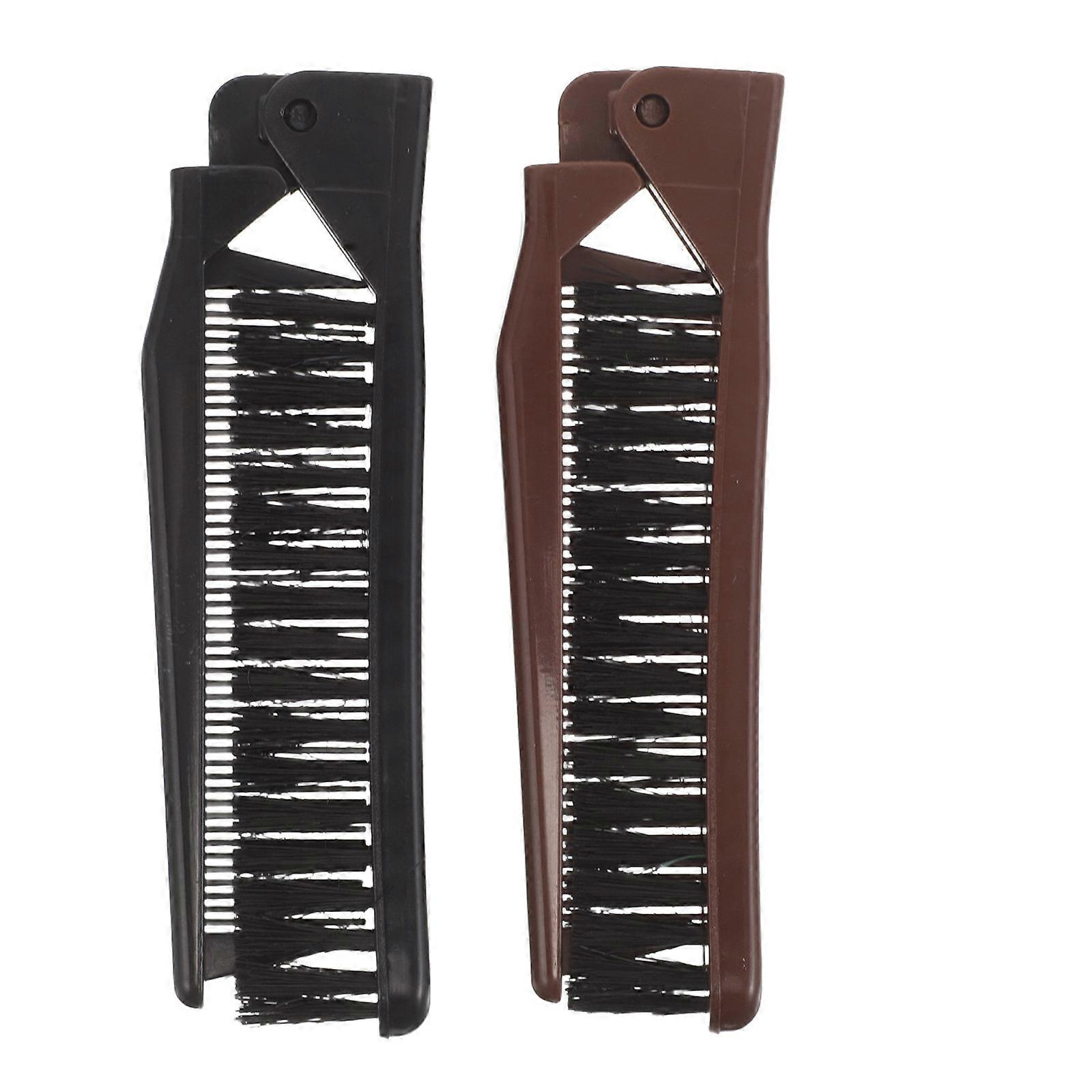Foldable Brush Double-Tooth Folding Comb for Men Use 2Pcs Lightweight Hair Accessory