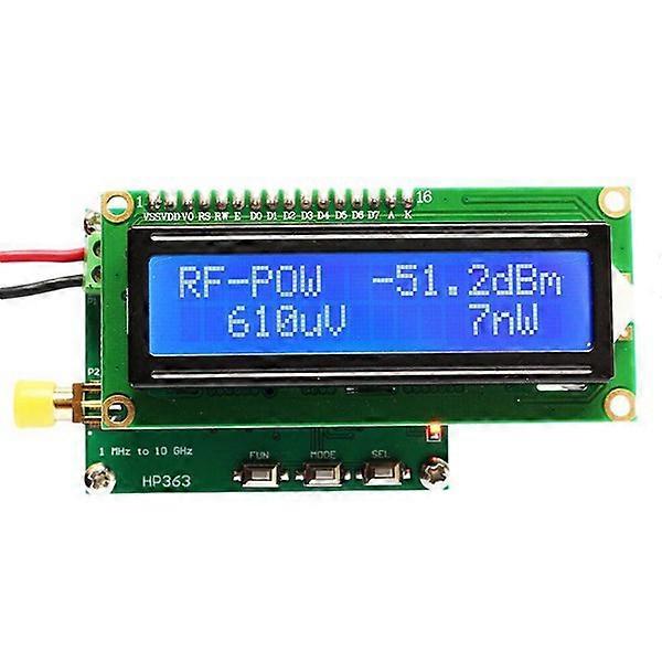 1MHz-10GHz RF Power Meter -50 to 0dBm RF Power Attenuation LCD Digital RF Signal Measuring Meter DC 7-12V