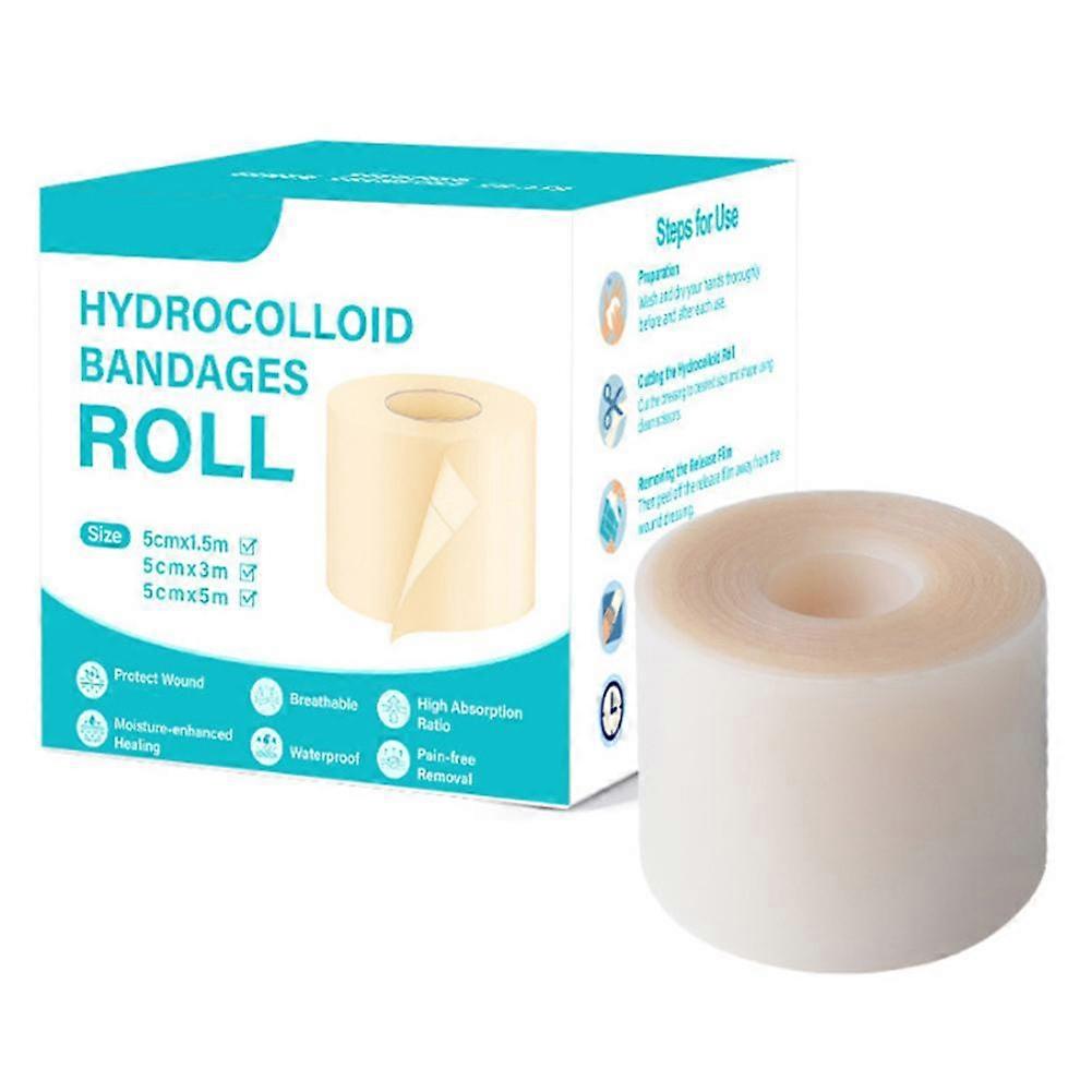 Patch hydrocollo?de grandes bandages avec auto-adh��sif, rouleau hydrocollo?de 1/2/3 pi��ces pour le soin des plaies, absorbant, flexible, imp