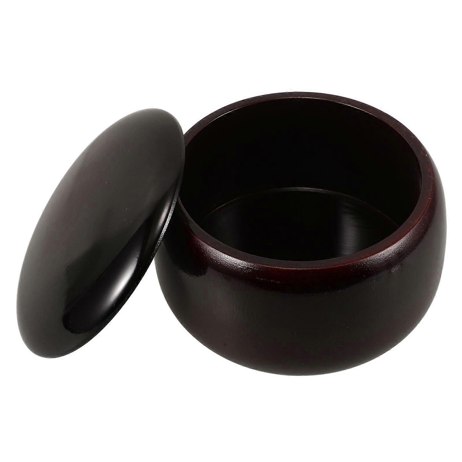 Dark Red Wooden Game Storage Bowl Made for with Lid
