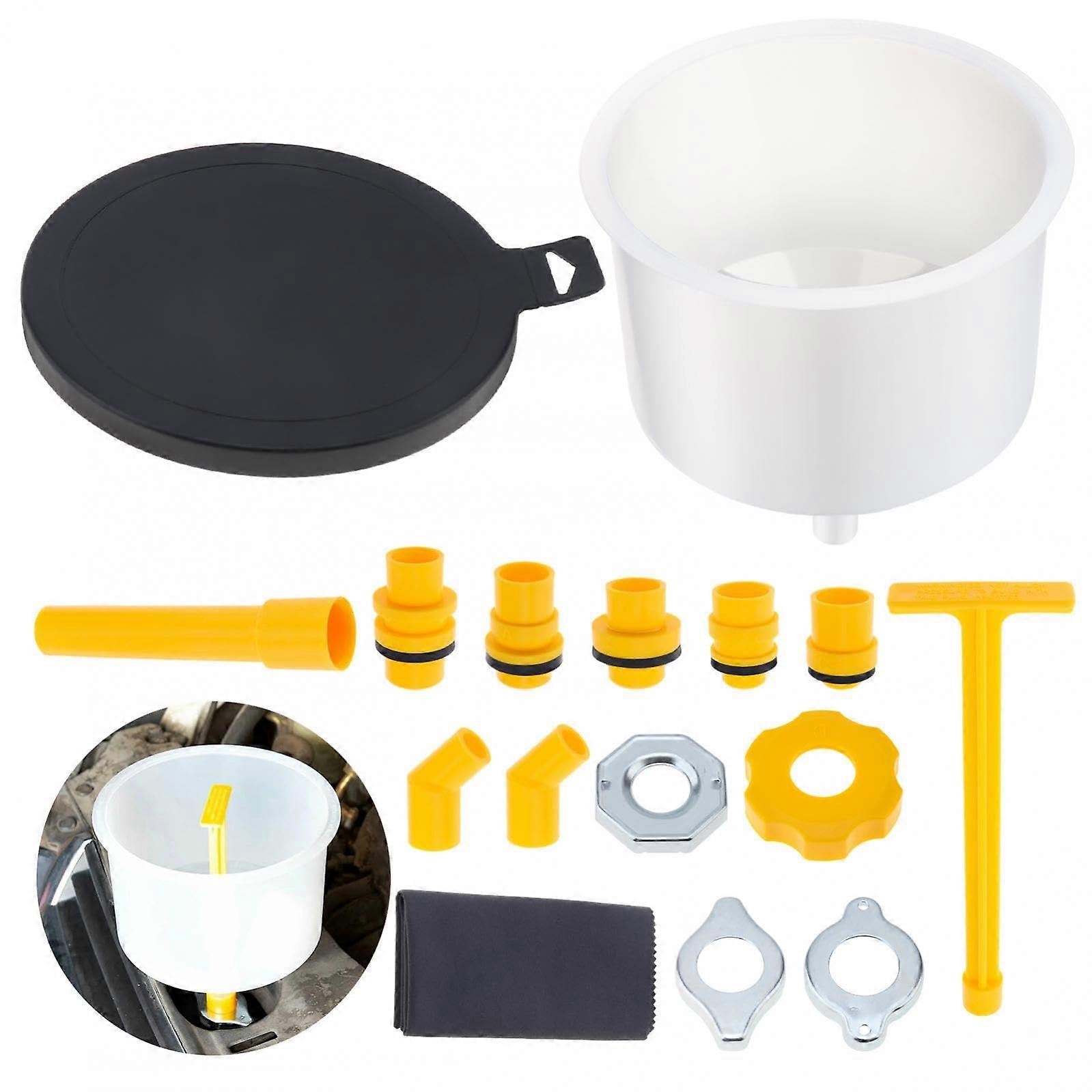 No Spill Coolant Funnel Kit with Adapters, 16pcs Universal Radiator Funnel Set for Car Maintenance