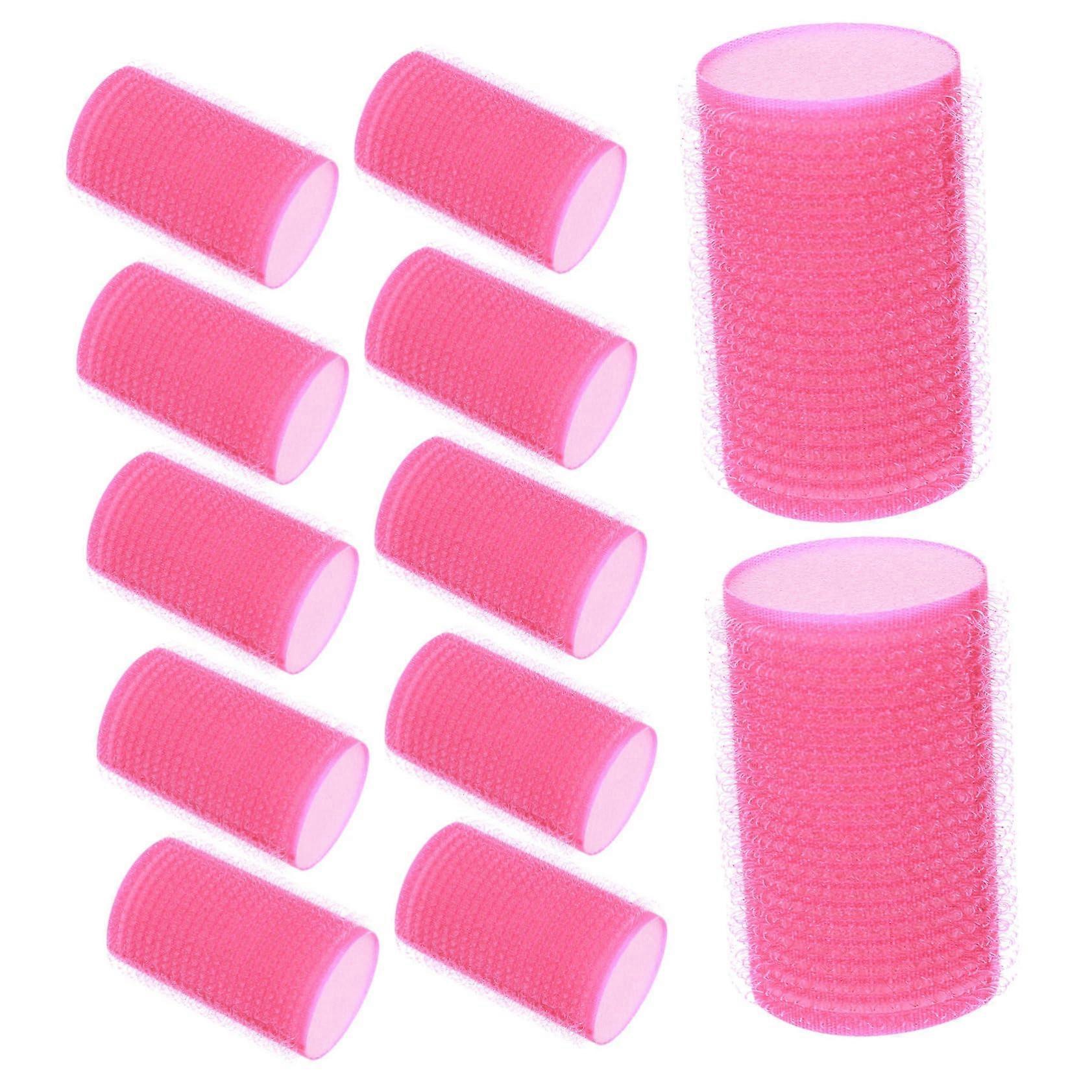 Hair Curlers Soft Sponge Spiral Rollers for Short Hair No Heat Sleep Styling Set Pack of 12 Rosy