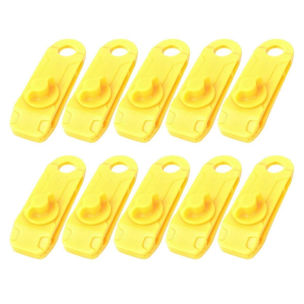 10pcs Outdoor Camping Tent Windproof Reusable Fixing Yellow