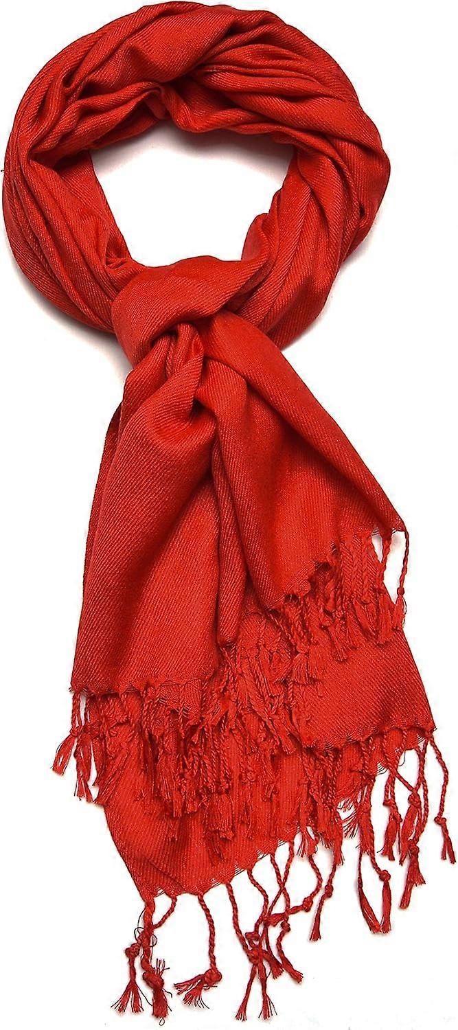 Plain Soft Pashmina Shawl Wrap Scarf Solid Colors.  Red