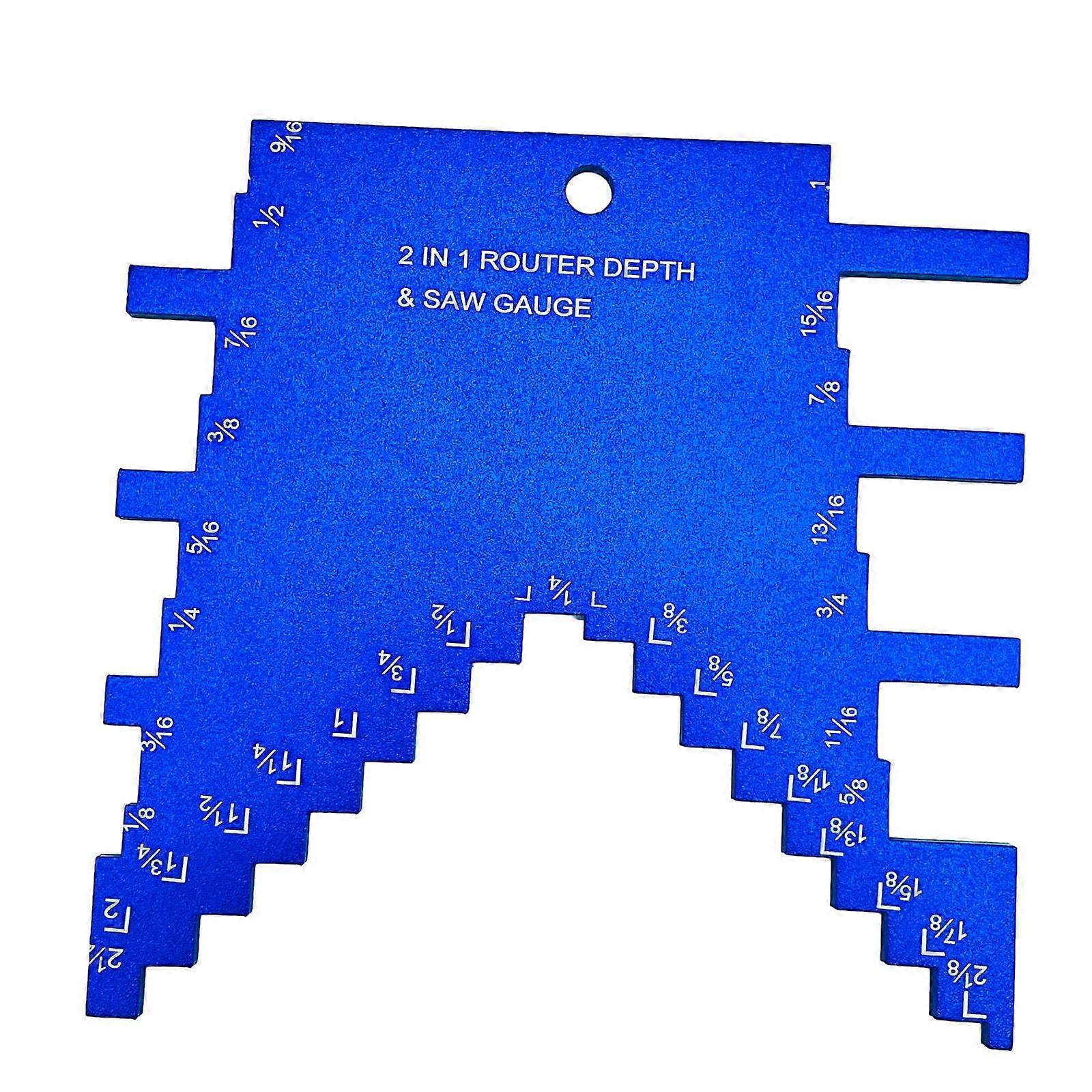 2 in 1 Router Depth Gauge and Table Saw Gauge, CNC Machined Aluminum with Laser Engraved Scale