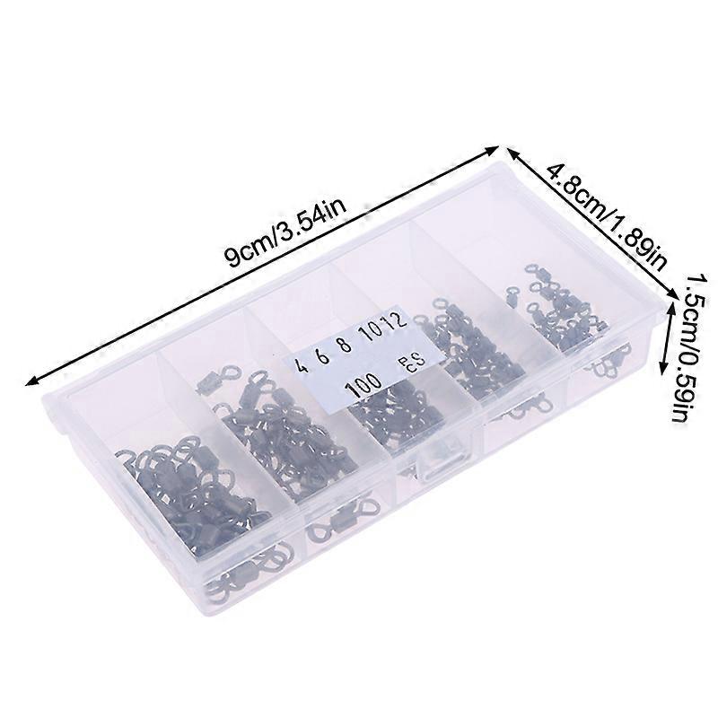 100 pi��ces/bo?te roulement de p��che roulement pivotant roulement en m��tal pivotant anneau solide leurres connecteur de p��che carpe mat��riel 