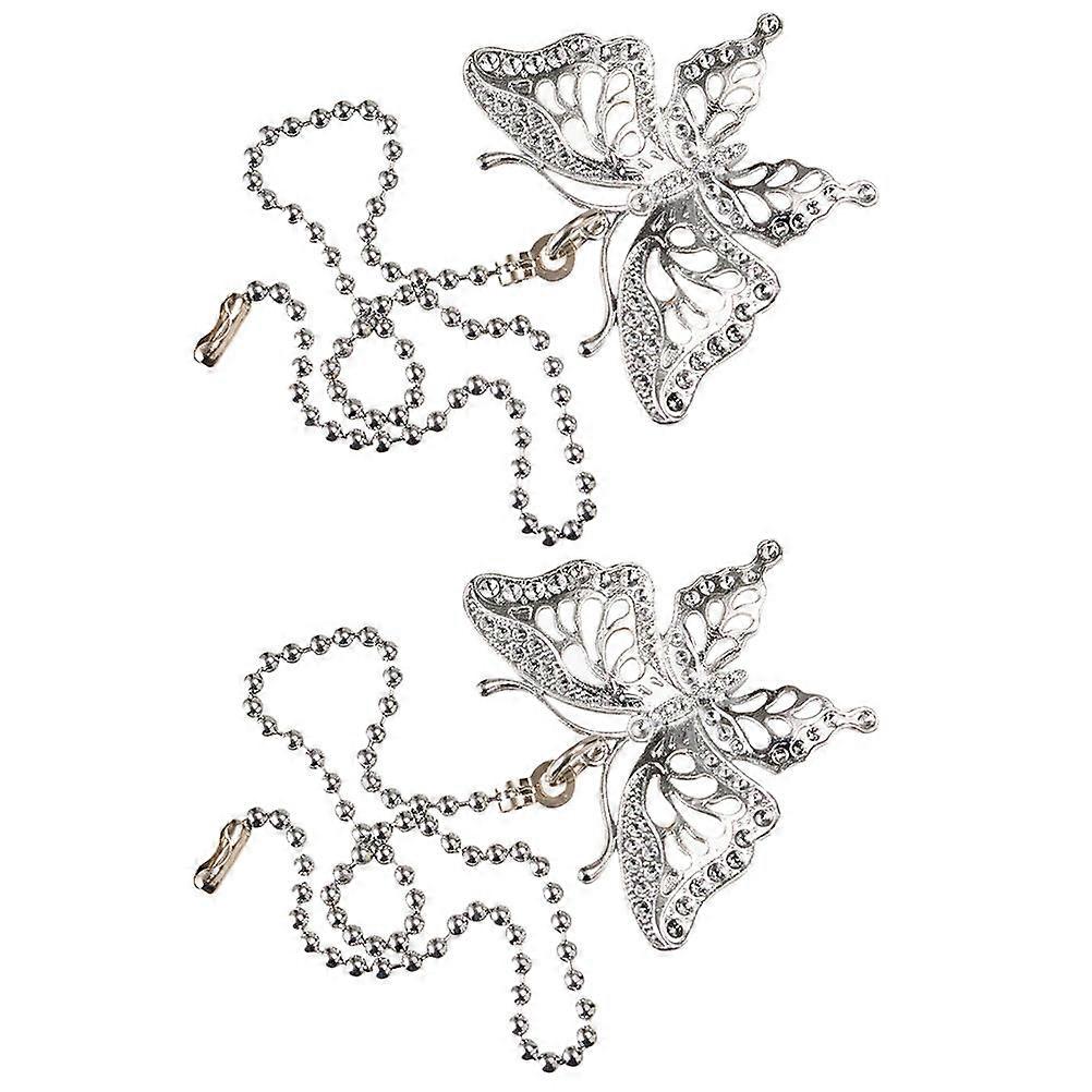 Ceiling Fan Danglers Butterfly Pendant Chain Pull Extension 6Pcs Silver