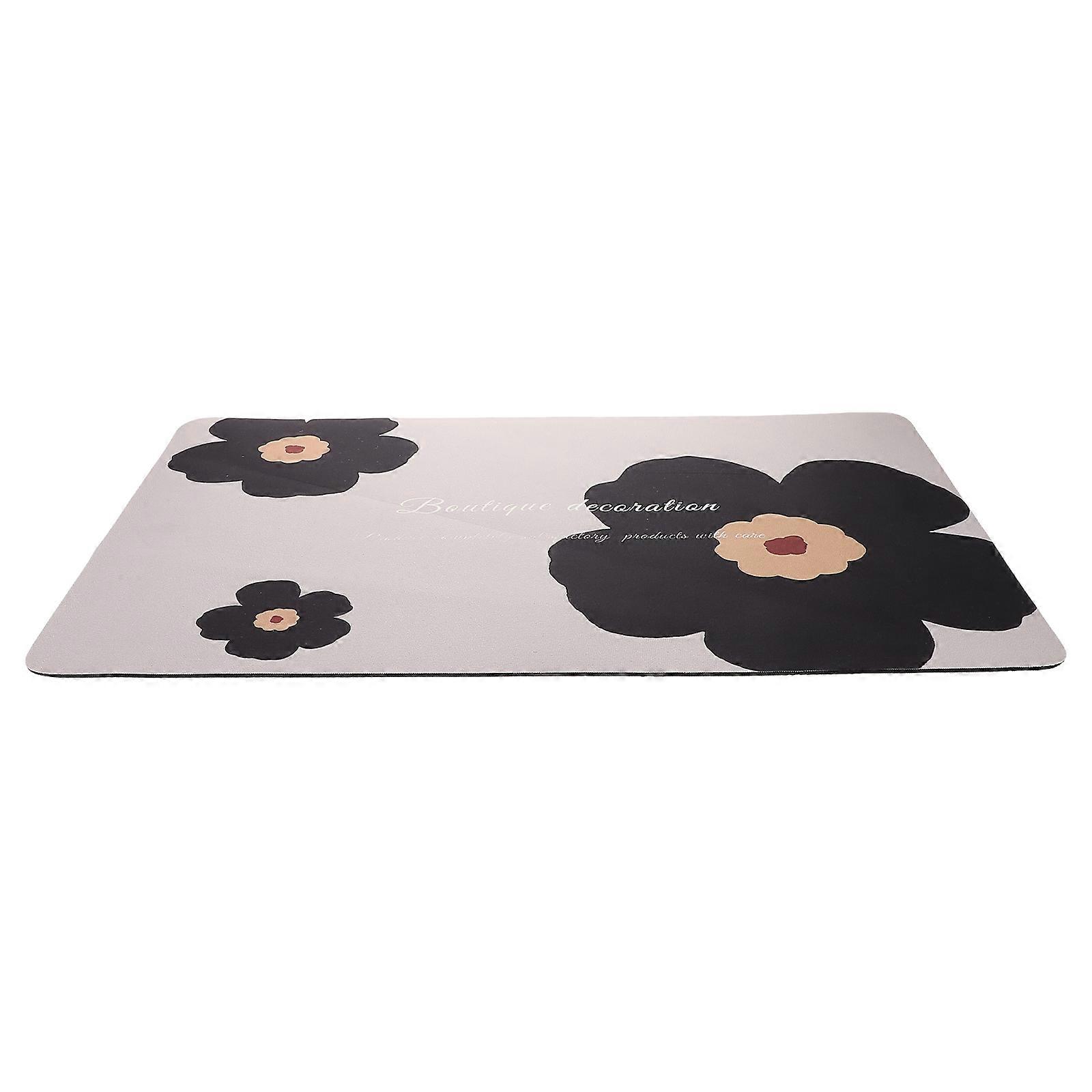 Non Slip Bathroom Floor Mat 4Pcs Diatom Mud Quick Dry Solution For Indoor Use With Flower Design
