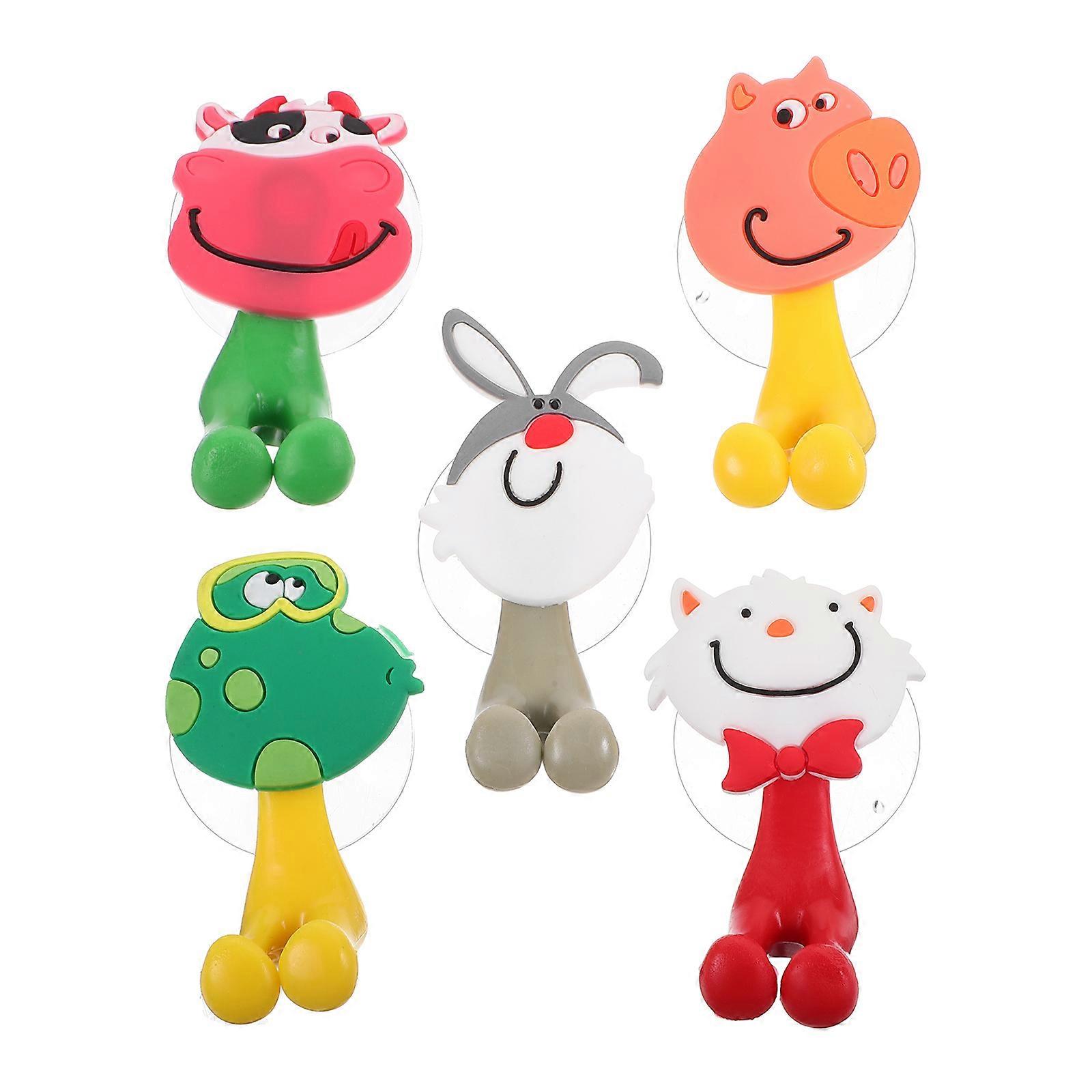 Animal Toothbrush Holder Suction Cup 5Pcs Creative Styles for Bathroom