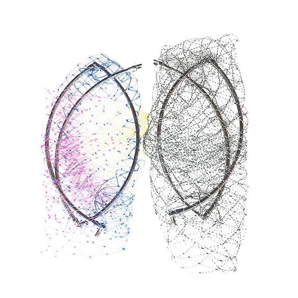 Assorted Color Folding Landing Net Head for Fishing 2Pcs Set