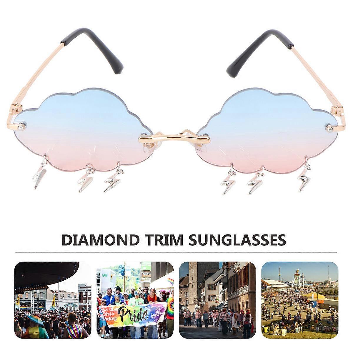 Fancy Dress Sunglasses Cloud Lighting Protection Decorative Mirror 1Pair