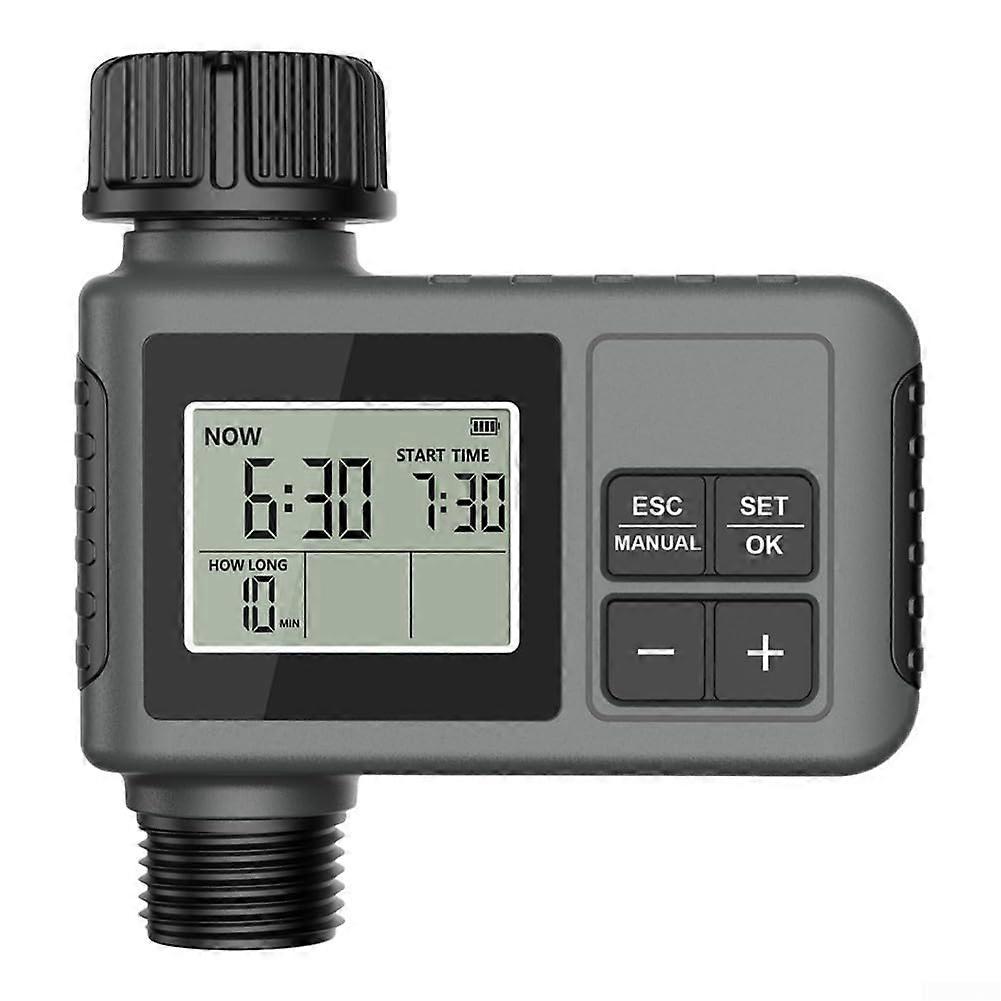 Garden Watering Timer with LCD Screen, IP55 Waterproof Irrigation Controller, 3 Modes, Rain Delay, Battery Powered