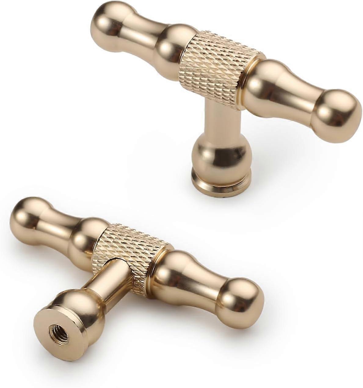 10 Pack KnurGold Kitchen Cabinet Knobs Dresser Knobs Drawer Knobs Single Hole Cabinet T Bar Pull Handles for Kitchen Wardrobe Cupboard Gold knobs