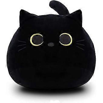 2025 Black Cat Plush Toy, Kawaii Cat Stuffed Animal Cushion Toy, 40cm Soft Plush Cat Doll Gift for Kids
