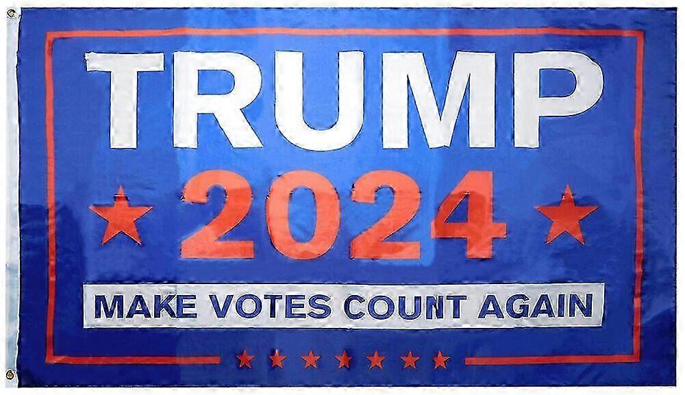 Trump 2024 Make Votes Count Again Blue Premium Polyester Flag (top) Xm 731