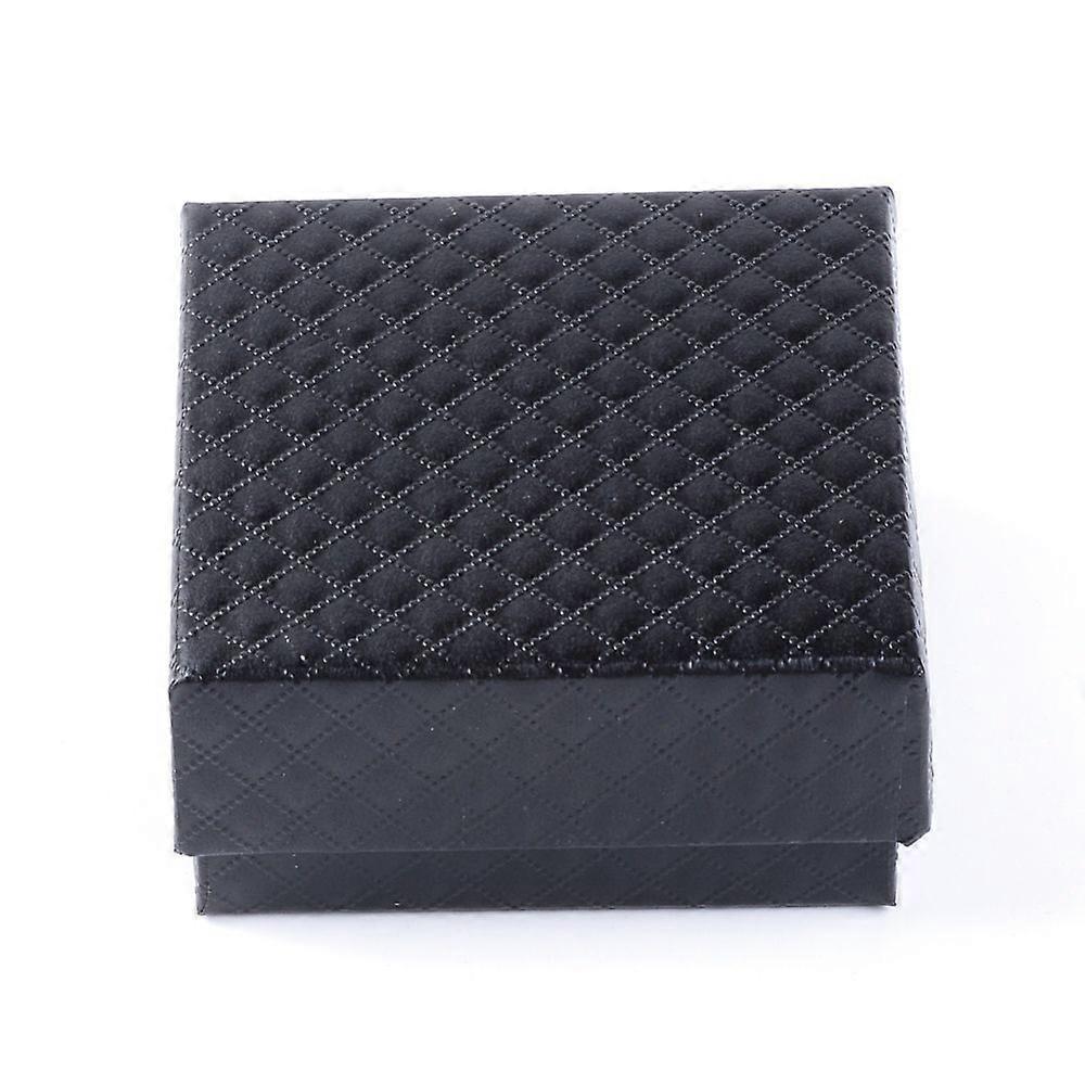 Cardboard Jewelry set boxes with Sponge Inside Square Black 7.3x7.3x3.5cm