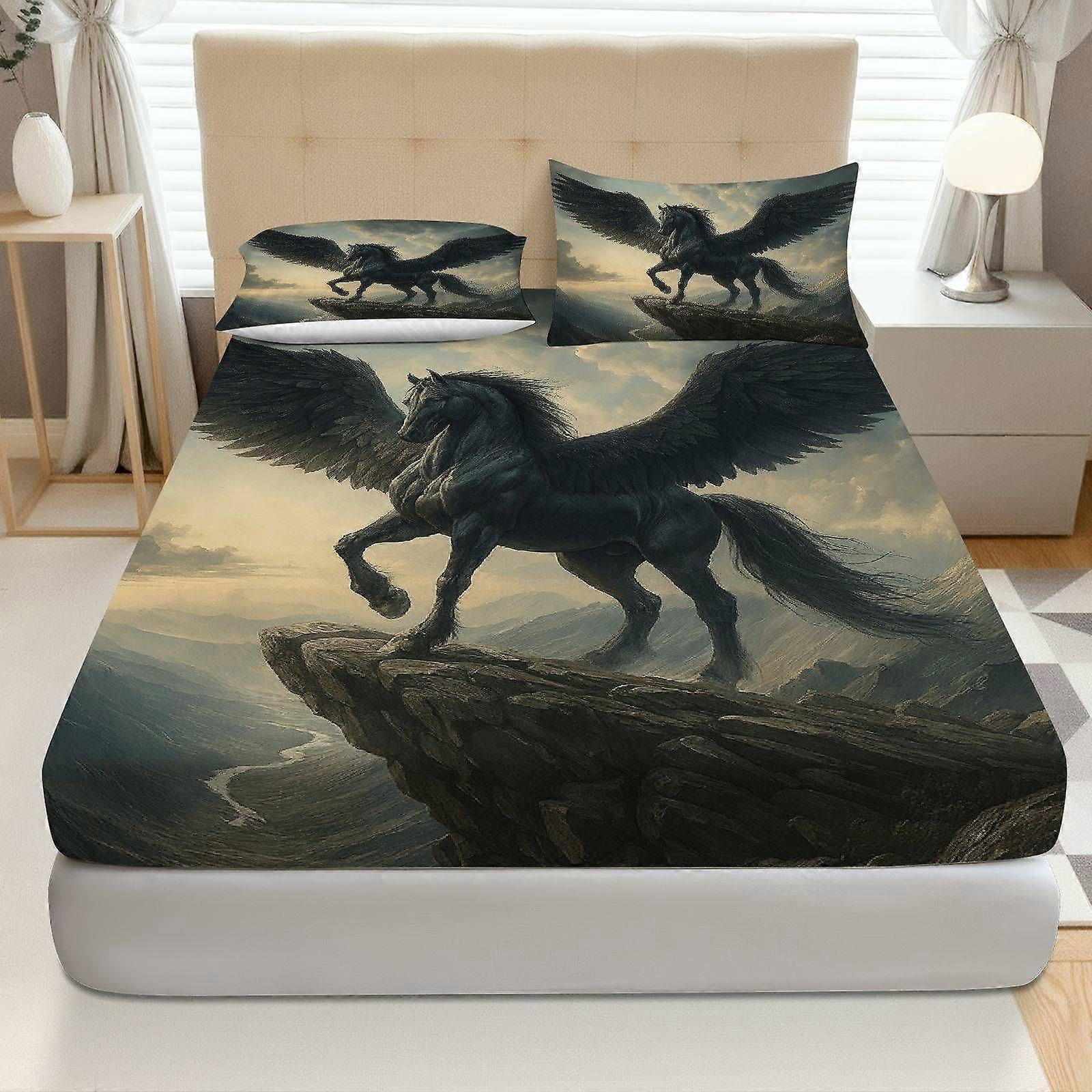 3pcs Majestic Mythological Pegasus Bedding Set  Coreless Fantasy Theme