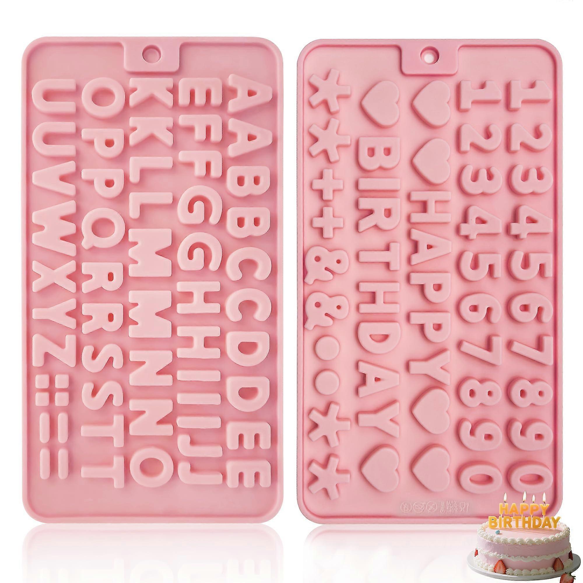 Silicone Letter and Number Mold Set for Chocolate, Candy and Cake Decorating, Easy Release