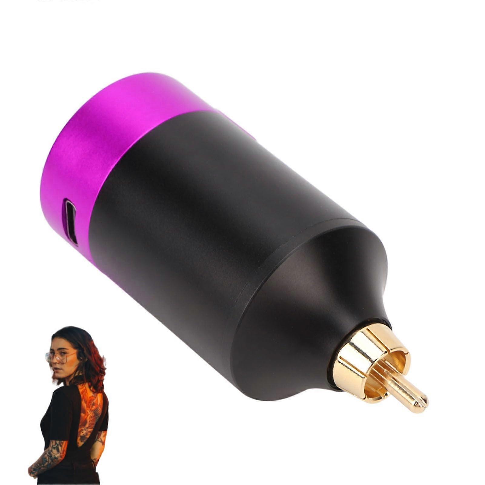 Wireless Tattoo Pen Kit with Battery Pack, Adjustable Voltage, LED Display, Stable Interface, Purple