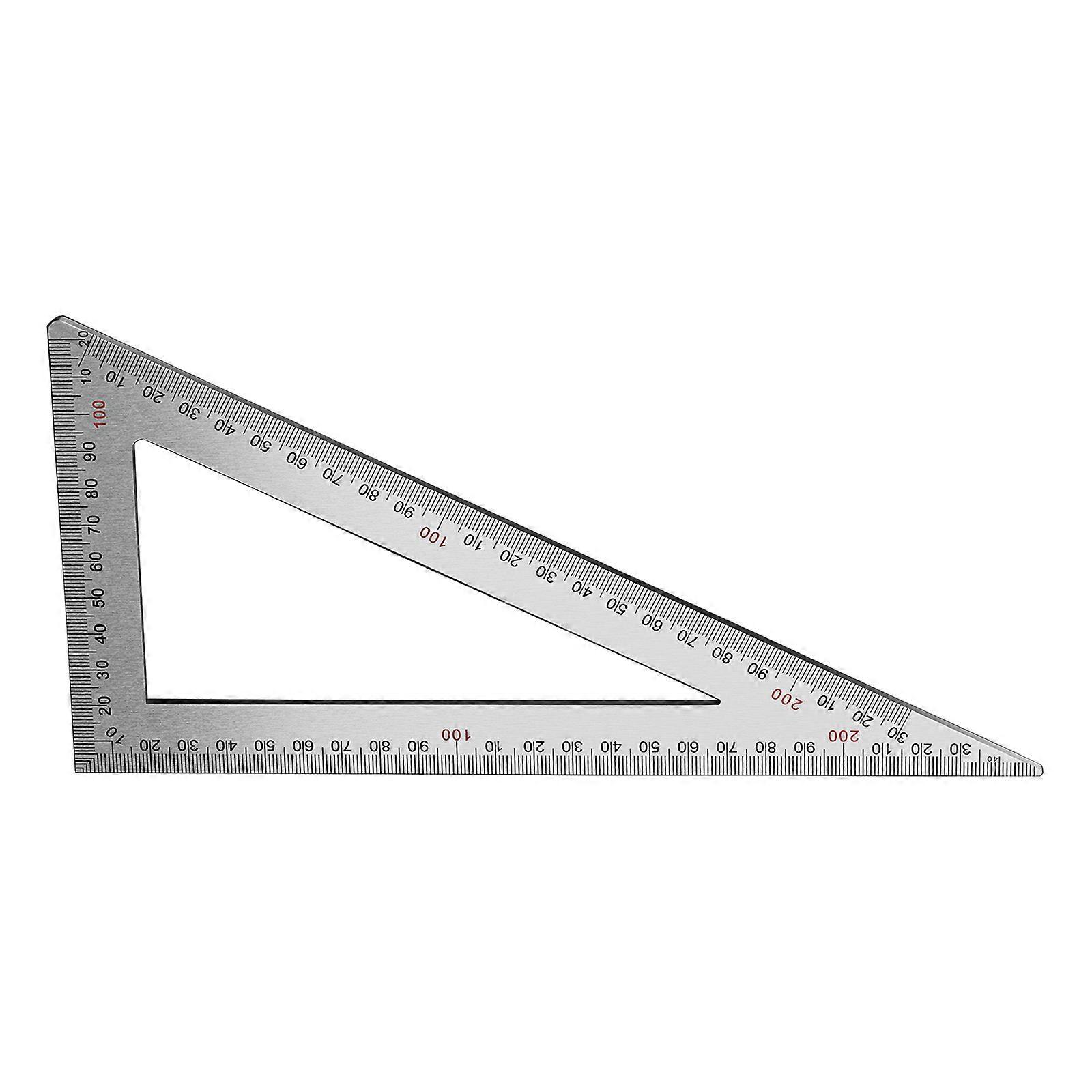 Stainless Steel Drawing Triangle Carpenter Square Double Side Scale Triangular Ruler for Easy Handling Multicolor