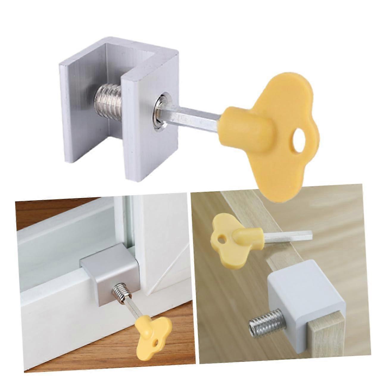 Window Safety Lock with Adjustable Gap and Buckle, 2pcs Childproof Window Lock for Home Security