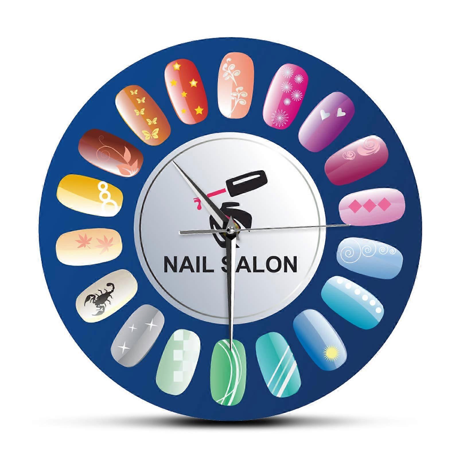 Silent NonTicking Wall Clock with Large 3D Numerals, Decorative Quartz for Nail Salon Studio