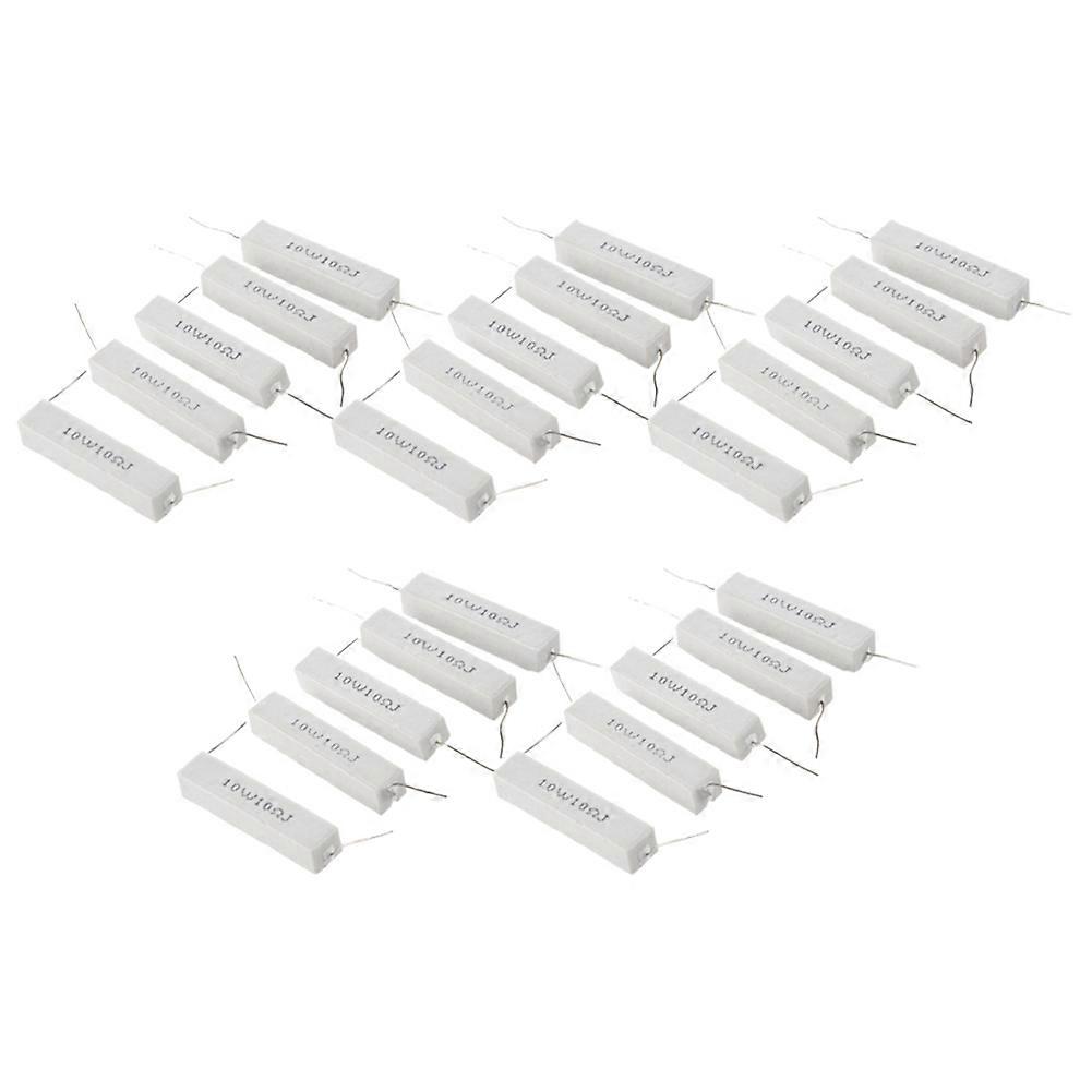 25pcs 10W 10 Ohm 5% Winding Ceramic Cement Power Resistor