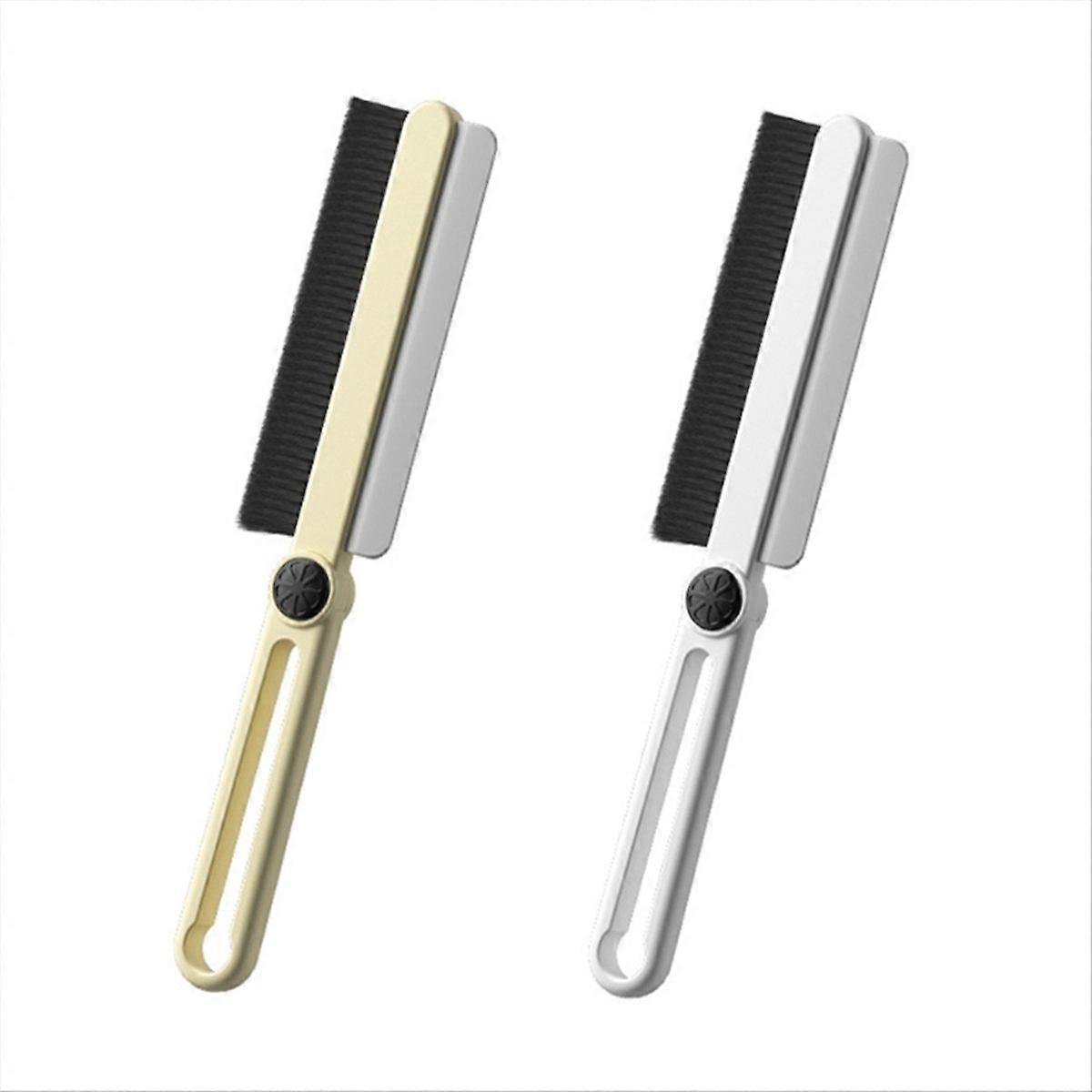 Multi-Function Rotating Crevice Cleaning Brush,White & Cream Yellow