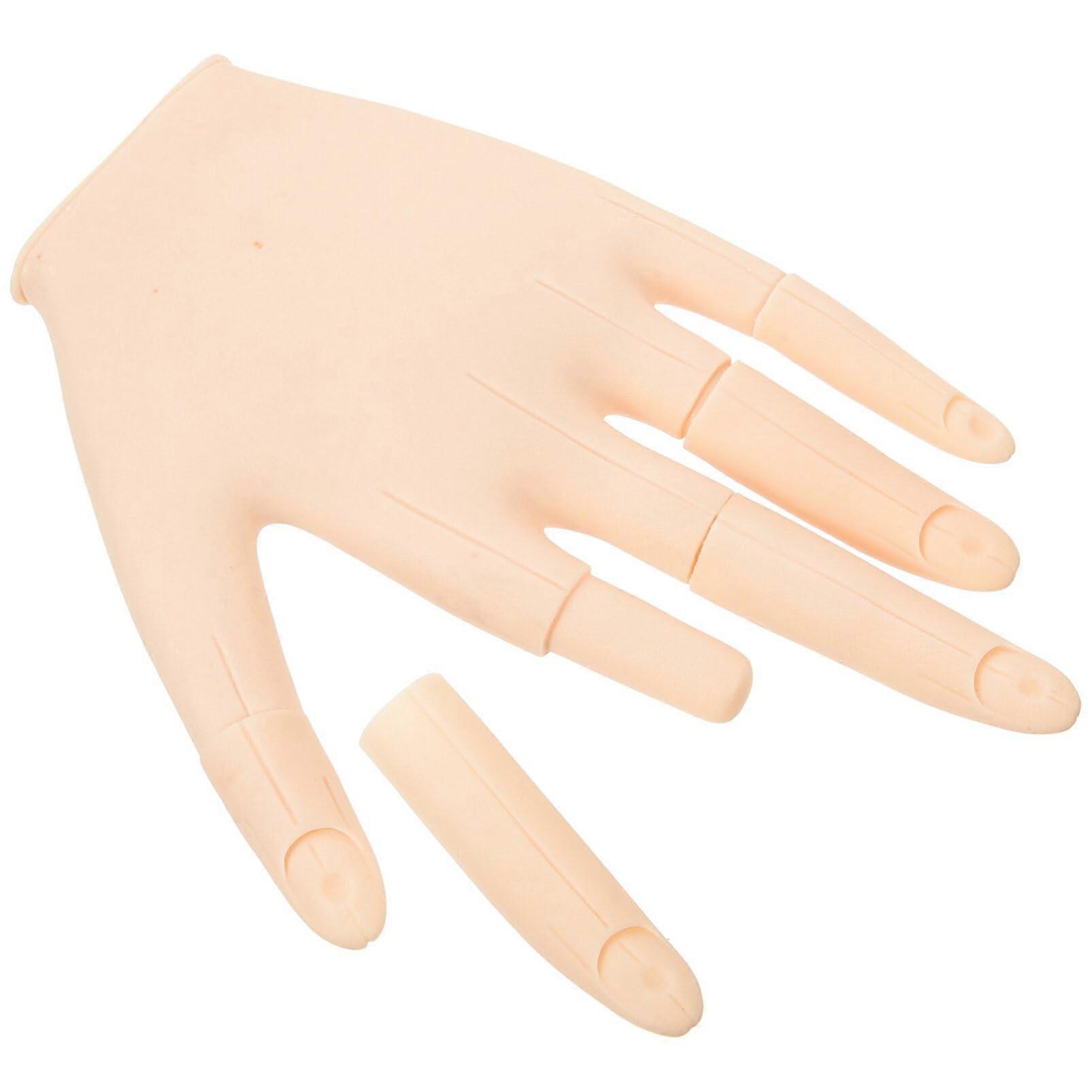 Realistic Silicone Practice Hand for Acrylic Nails with Flexible Detachable Joints Training Tool