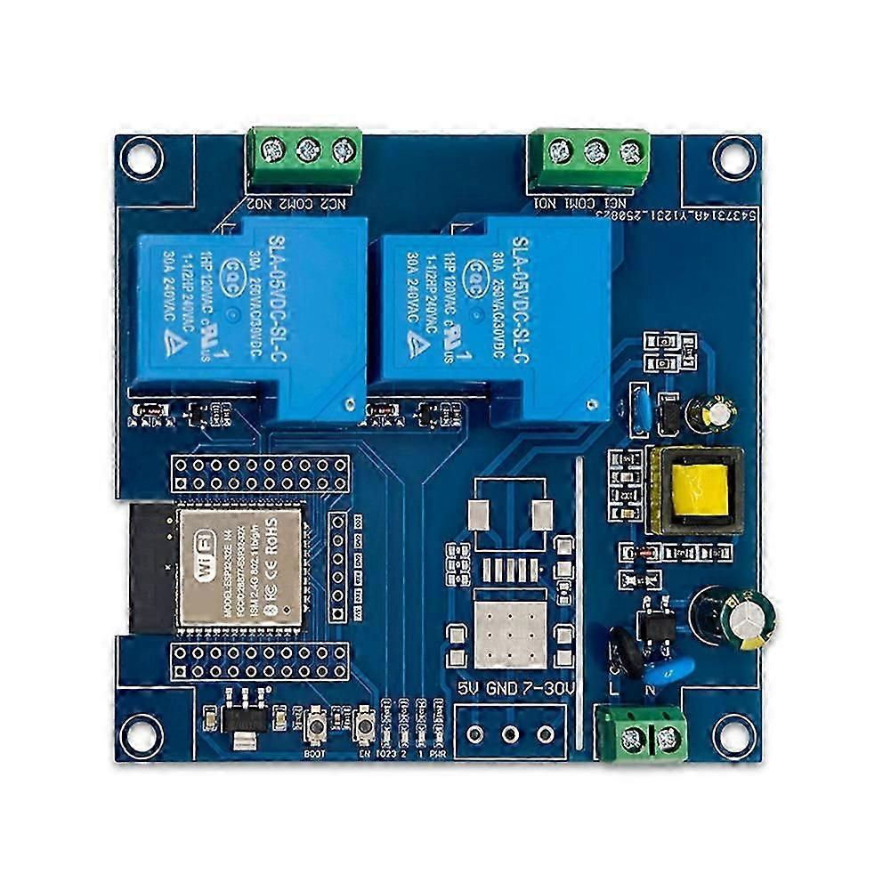 ESP32 2-Channel 30A Relay Module Bluetooth WiFi Development Board AC220V Support Secondary Development