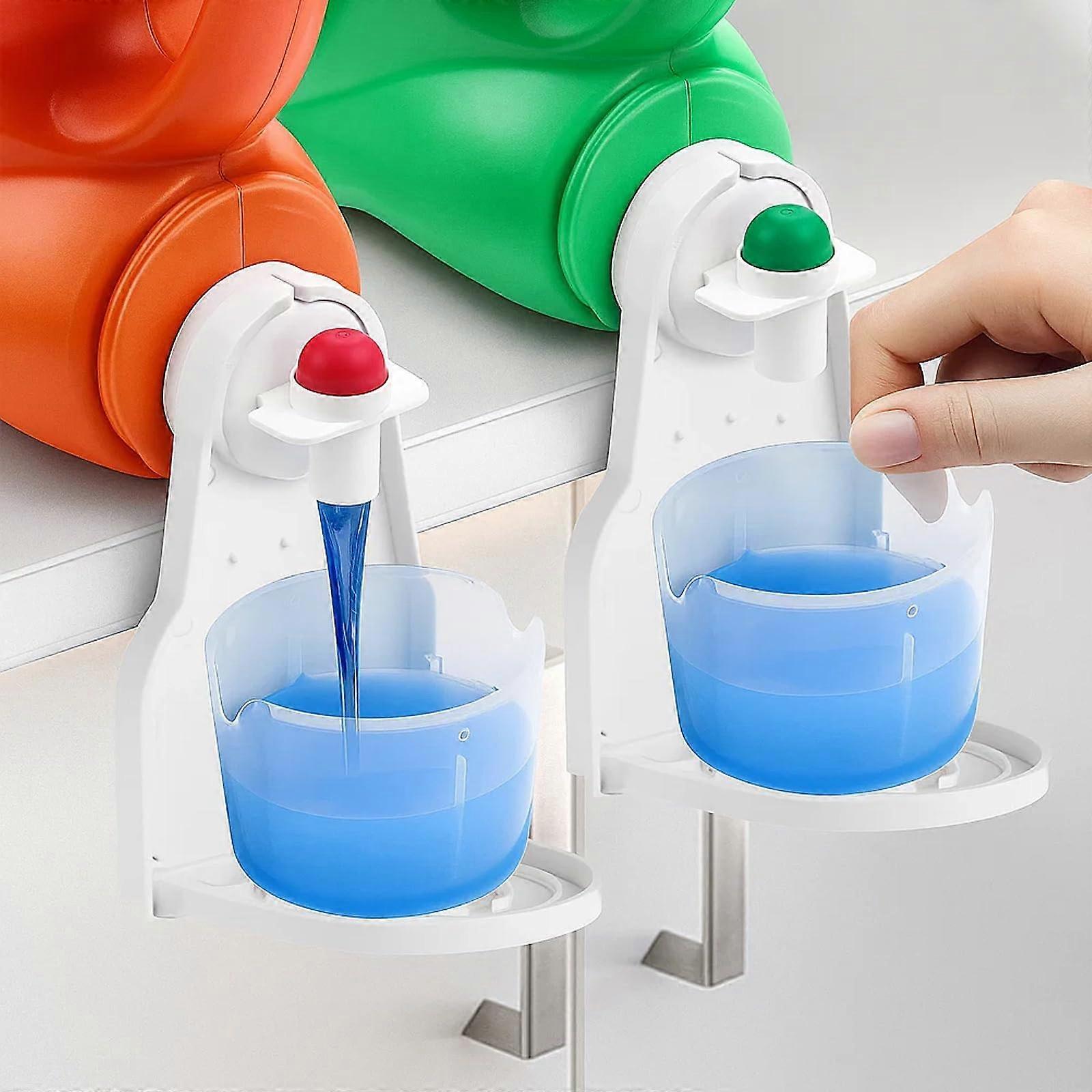 4Pack Laundry Detergent Dispenser Set with Spill Drip Catcher Holder Cups for Laundry Room