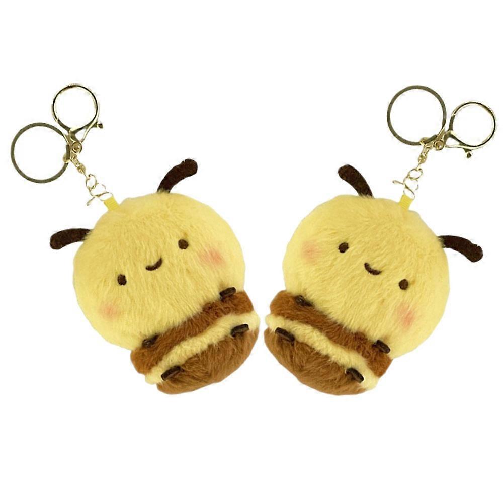 Plush Yellow Bee Keyring Charm for Decoration Bundle