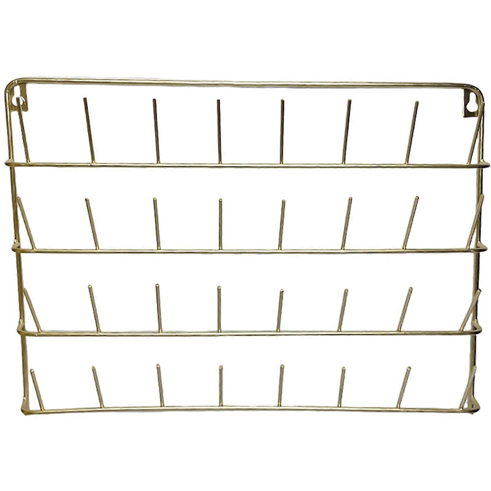 Wall Mount Thread Rack for 32 Spools with Bobbin Holder, Space Saving Sewing Thread Organizer