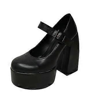 Plateau-Pumps für Damen, klobige High Heels mit dickem Absatz, Plateau-Pumps mit Zehenkappe, Größe 42 (EU)
