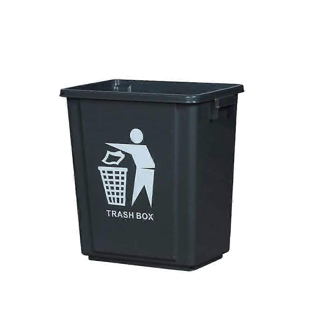 Black Plastic Trash Can, Small Rectangular Garbage Bin for Bathroom Kitchen Office Modern Design