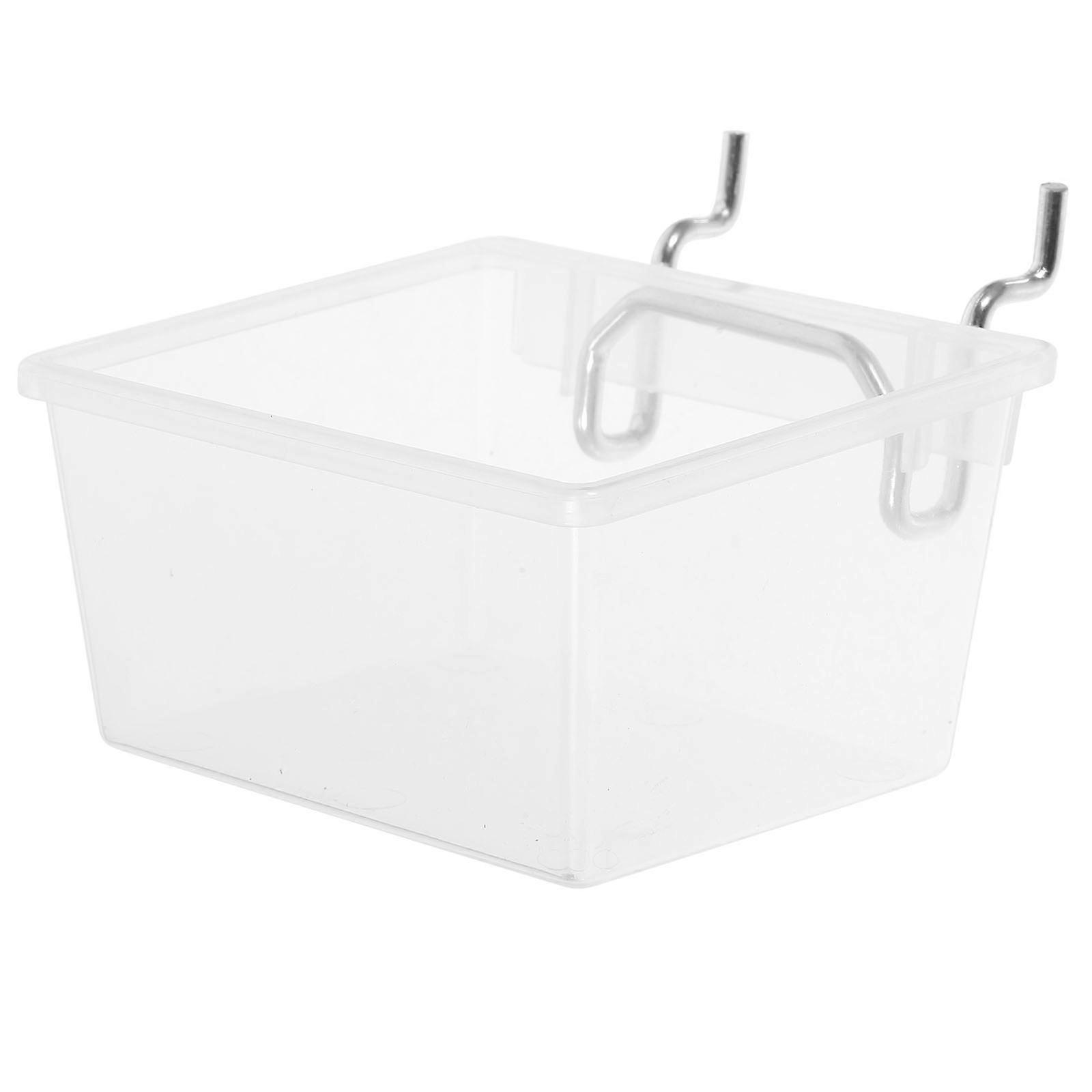 Square Pegboard Bin Container With Hook Suitable For Garage And Workshop Storage Transparent Material 1 Set